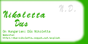 nikoletta dus business card